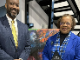 David Wilson presents his mother, Elaine, with the Martin Luther King, Jr. Acts of Service Award on Jan. 16 from the city of Somerset. (Photo provided) 