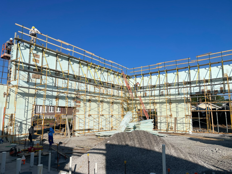 A preschool school building is under construction in Paris Independent after the district passed a double-nickel tax in 2021, rising construction costs led the district to pass another nickel this fall. Photo provided.