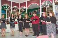 Members of the Owsley County High School Chorus serenaded attendees at the Upper Kentucky River meeting. Several sessions have featured student musicians – including a 40-plus member pep band – providing pre-dinner performances for the host districts’ guests.