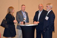 KSBA President David Webster talks with friends and colleagues during the President's Reception Saturday.