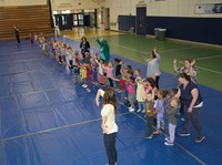 Students in the district’s Early Learning Center performed a dance during the PEAK Award ceremony at Lloyd Memorial High School’s Scheben Gymnasium.