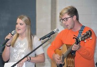 At the Second Region meeting, Webster County High School student Lani Mitchell and her cousin, 2017 