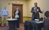 Fleming County school board Vice-Chairman James Watkins (left), high school principal Stephanie Emmo