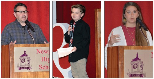 Prior to the award presentation, Newport teachers, students and a parent spoke about the program and the impact it has on education in the district. 