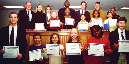 Paducah Independent started the Bobby L. Jones Future School Board Member program nearly 20 years ago to help develop future leaders. Jones is pictured in the back center of the 2002 group photo. (Photo courtesy of Paducah Independent Schools)